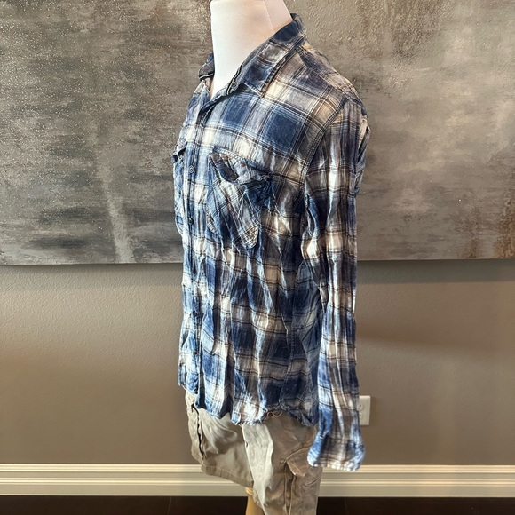 Men’s ProjekRaw Plaid Button-Front Shirt - Picture 3 of 7